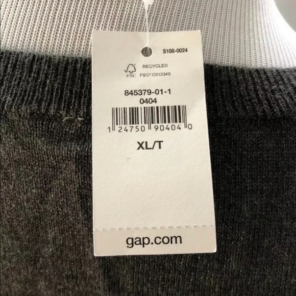 Gap Merino Star Crewneck Charcoal Wool Sweater - Picture 5 of 6